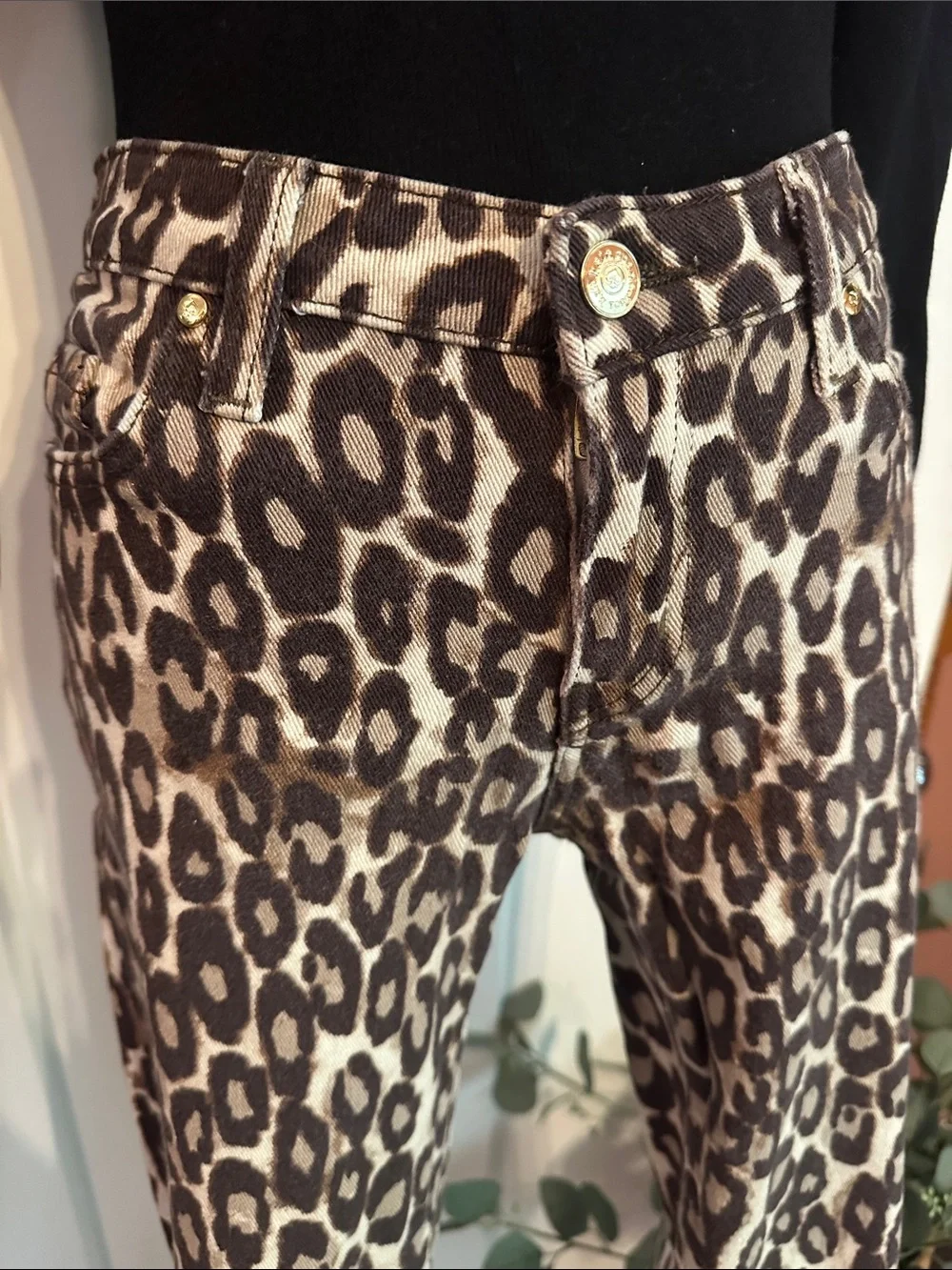 Kate Spade Broome Street Autumn Leopard Print Skinny Crop ankle 28 jeans